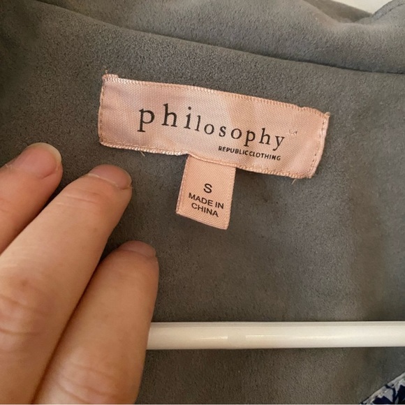 Philosophy Gray Faux Leather Jacket - Picture 3 of 8